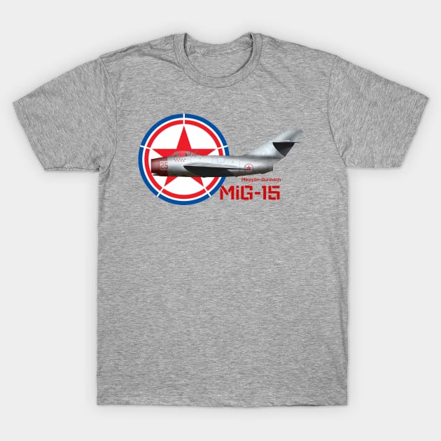 Mikoyen-Gurevich MiG-15 (North Korea) T-Shirt by BearCaveDesigns